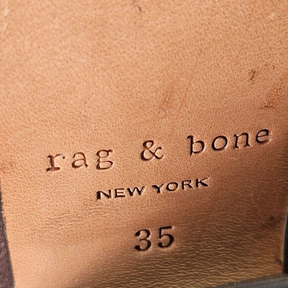 Rag Bone Harrow Ankle Boot Size 35 US 4.5 Brown Pebble Leather 3.5" Heel - Picture 5 of 10
